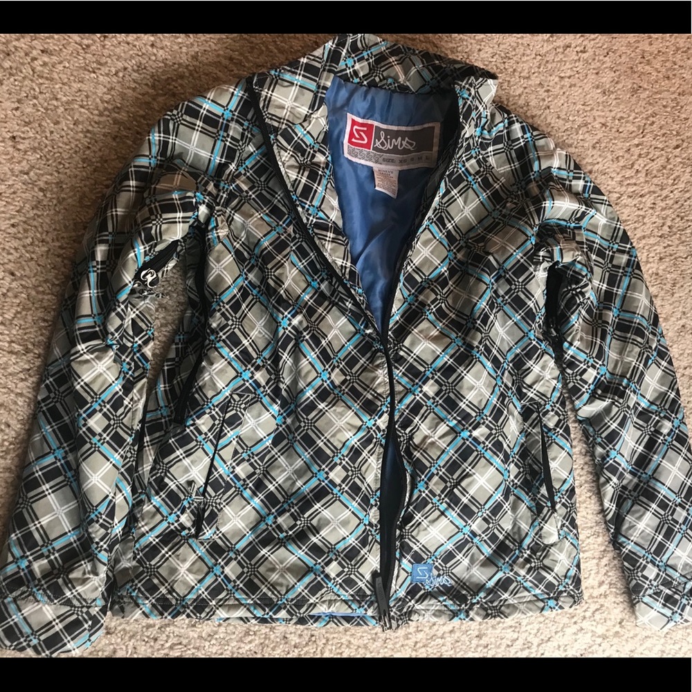 Plaid ski jacket